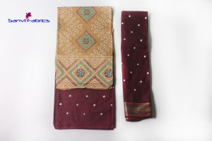 Buy Hand Pigment Bandhani Print Dress Materials Online - SANVI0004